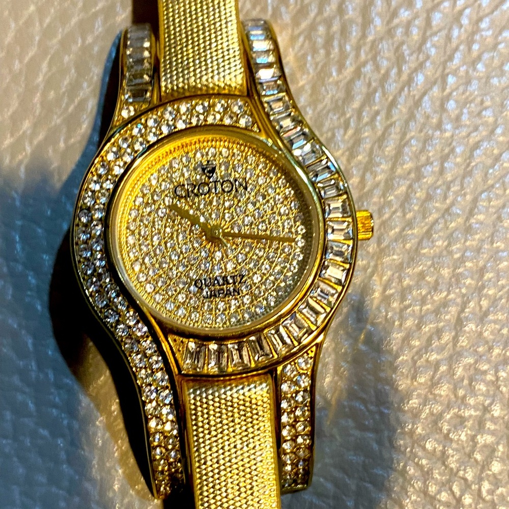 Croton baguette watch gold